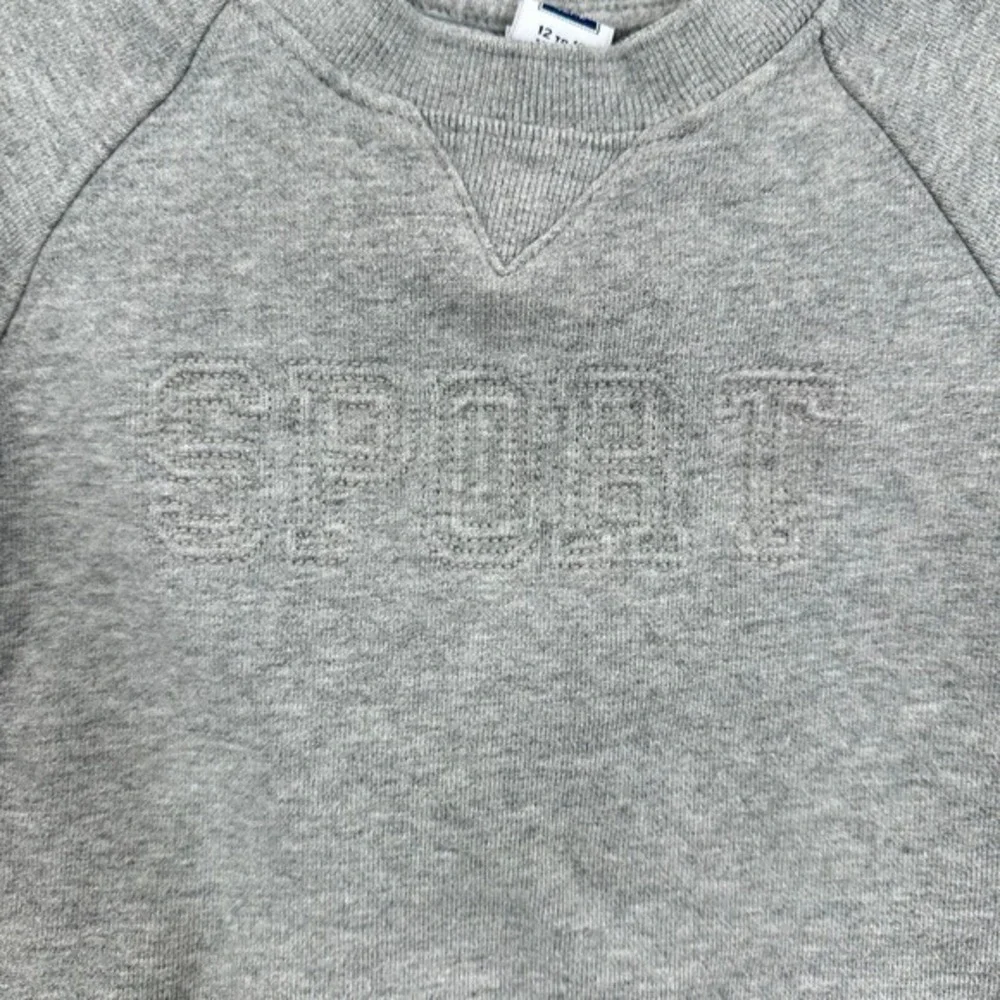 Janie and Jack Baby Sweatshirt 12-18 Months Gray Sport Pullover Crew‎ Neck